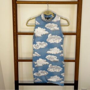 Cloud Print Sleeveless Dress